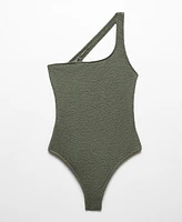 Mango Women's Asymmetrical Textured Swimsuit