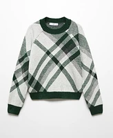 Mango Women's Checks Knitted Sweater