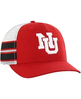 Men's '47 Brand Scarlet Distressed Nebraska Huskers Straight Eight Adjustable Trucker Hat