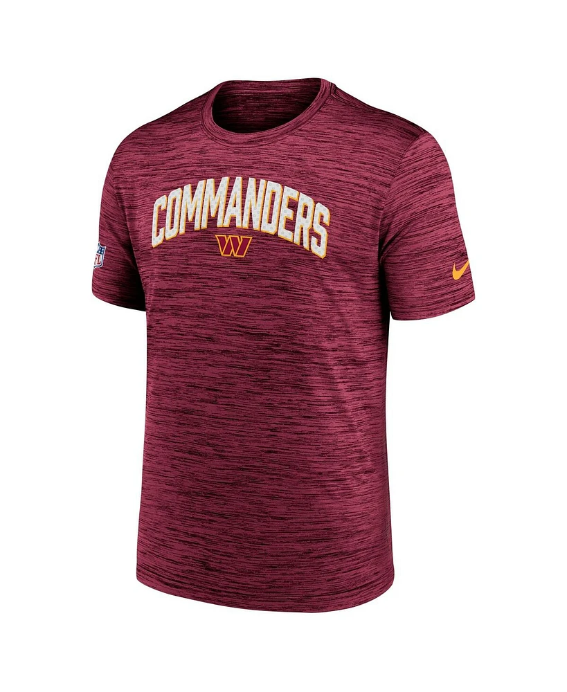 Men's Nike Burgundy Washington Commanders Sideline Velocity Athletic Stack Performance T-shirt