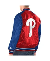 Men's Starter Red, Royal Philadelphia Phillies Varsity Satin Full-Snap Jacket