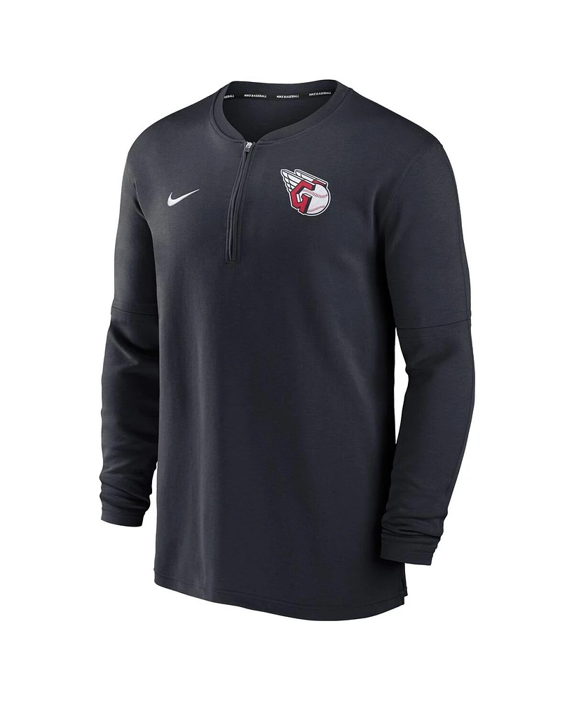 Men's Nike Black Cleveland Guardians Authentic Collection Game Time Performance Quarter-Zip Top