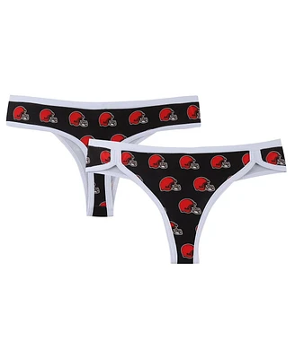 Women's Concepts Sport Brown Cleveland Browns Gauge Allover Print Knit Thong