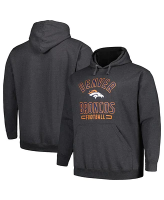 Men's Fanatics Heather Charcoal Denver Broncos Big and Tall Pullover Hoodie
