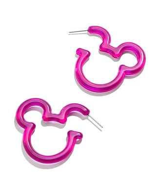 Women's Baublebar Mickey Mouse Pink Essential Hoop Earrings