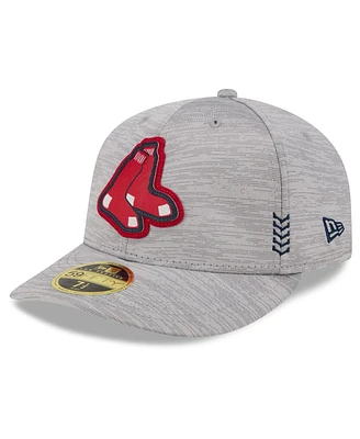 Men's New Era Gray Boston Red Sox 2024 Clubhouse Low Profile 59FIFTY Fitted Hat