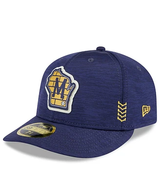 Men's New Era Navy Milwaukee Brewers 2024 Clubhouse Low Profile 59FIFTY Fitted Hat