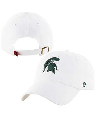 Men's '47 Brand White Michigan State Spartans Clean Up Adjustable Hat