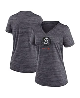 Women's Nike Black Baltimore Orioles City Connect Velocity Practice Performance V-Neck T-shirt