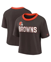 Women's Nike Brown Cleveland Browns High Hip Fashion Cropped Top