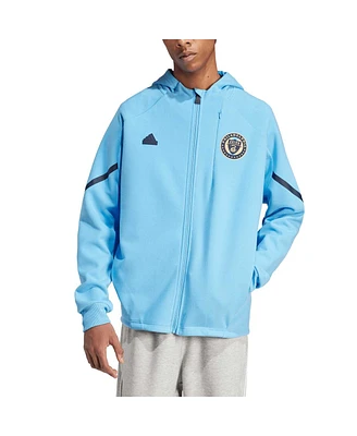 Men's adidas Light Blue Philadelphia Union 2024 Anthem Travel Full-Zip Jacket