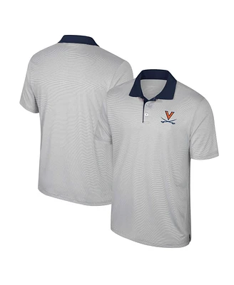 Men's Colosseum Gray Virginia Cavaliers Tuck Striped Polo Shirt