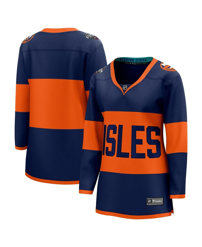 Women's Fanatics Navy New York Islanders 2024 Nhl Stadium Series Breakaway Jersey