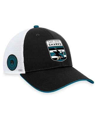 Men's Fanatics Black San Jose Sharks 2023 Nhl Draft On Stage Trucker Adjustable Hat