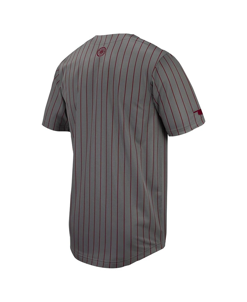 Men's Nike Anthracite Oklahoma Sooners Pinstripe Replica Baseball Jersey