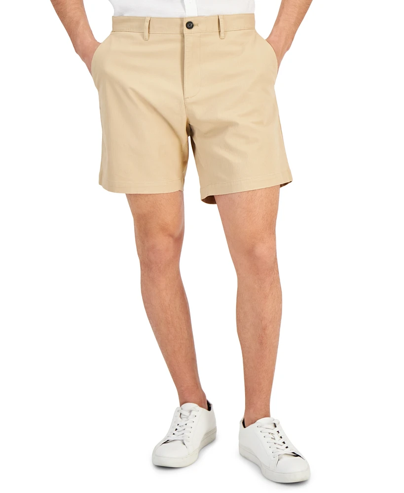 Michael Kors Men's Slim-Fit Stretch Herringbone Twill 7" Shorts