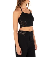 Hurley Juniors' Crochet Panel Cropped Halter Top