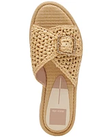 Dolce Vita Women's Alanzo Raffia Buckle Slide Flat Sandals