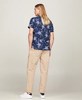 Tommy Hilfiger Men's Short Sleeve Tropical Print Button-Down Shirt