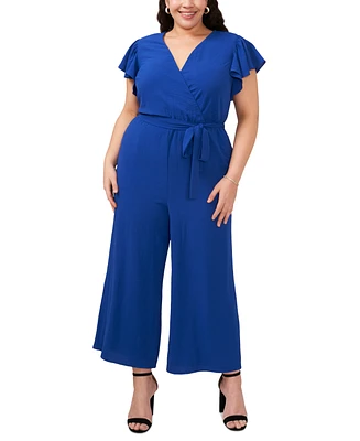 Msk Plus Flutter-Sleeve Wide-Leg Jumpsuit