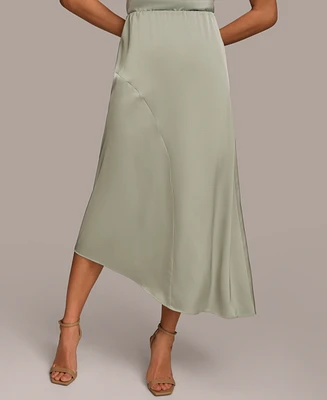 Donna Karan Women's Asymmetric Satin Midi Skirt