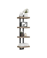 Danya B 4-Tier Ladder Bracket Floating Wall Shelves