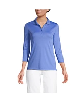 Lands' End Women's 3/4 Sleeve Supima Cotton Polo Shirt