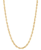 Solid Glitter Rope Chain in 14K Yellow Gold, 24"