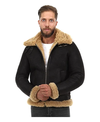 Furniq Uk Big & Tall Shearling Raf B3 Aviator Jacket