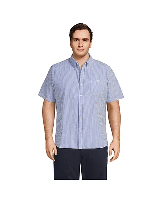 Lands' End Men's Big and Tall Traditional Fit Short Sleeve Seersucker Shirt