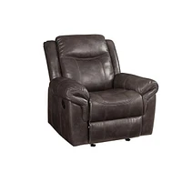 Simplie Fun Lydia Glider Recliner, Brown Leather Aire