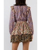 Women's Floral Multi Color Mini Dress