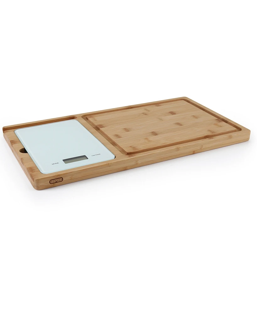 Dexas Prep-Tech Bamboo 20" x 10.5" Cutting Board and Kitchen Scale