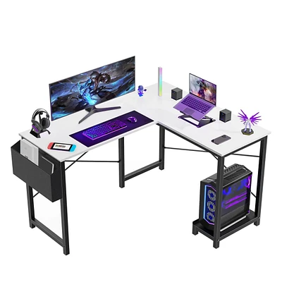 L Shaped Gaming Desk, white