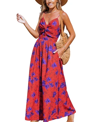 Cupshe Women's Paisley Print Twisted Maxi Beach Dress