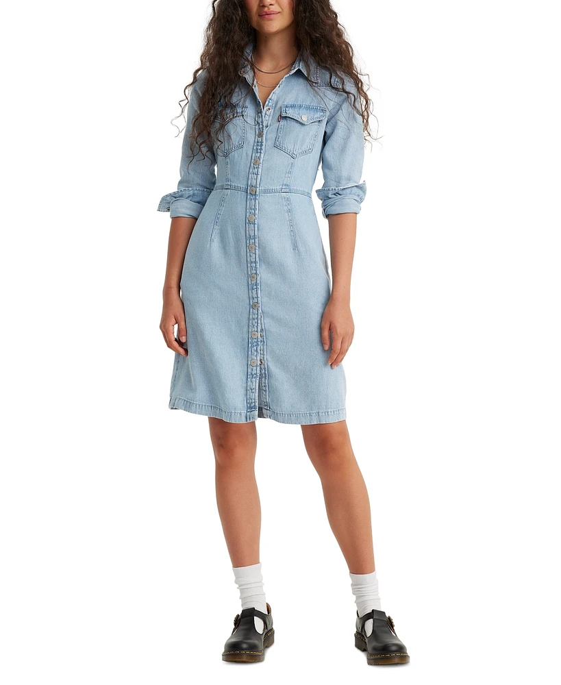 Levi's Women's Otto Western Button-Front Denim Dress