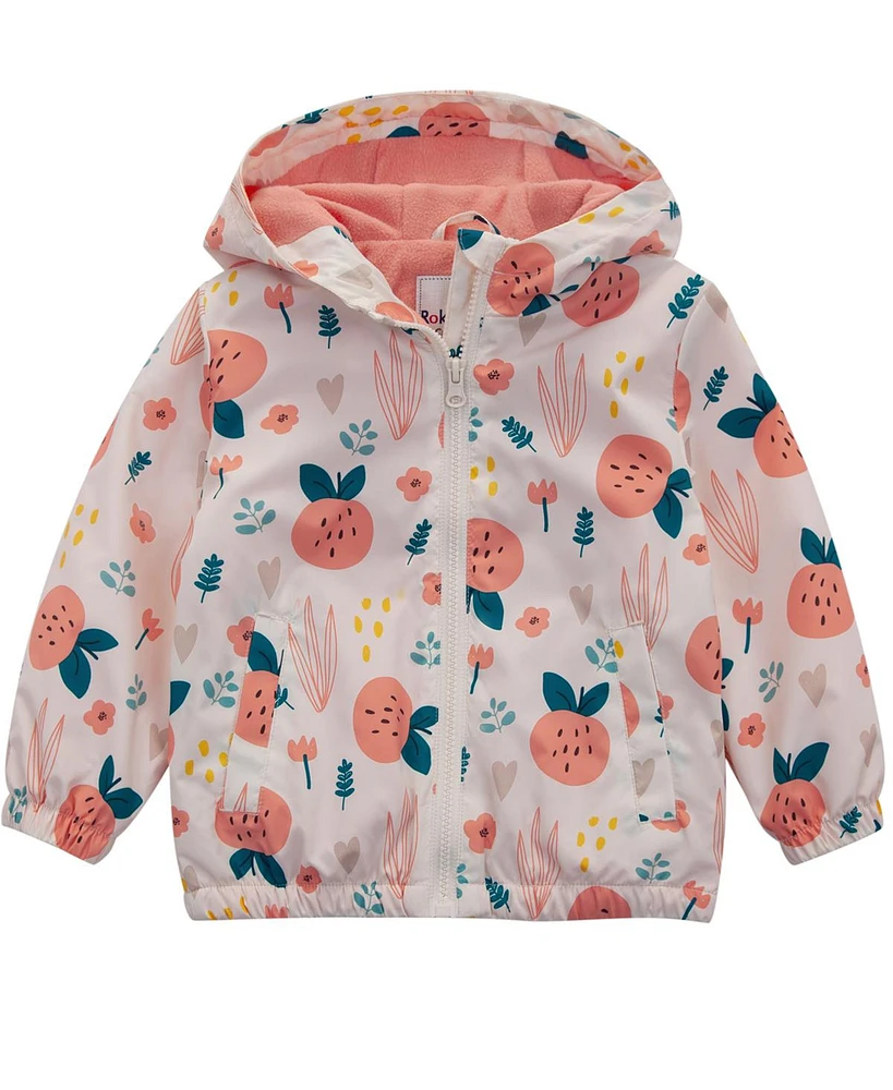 Rokka&Rolla Toddler Girls Fleece Lined Windbreaker Rain Jacket