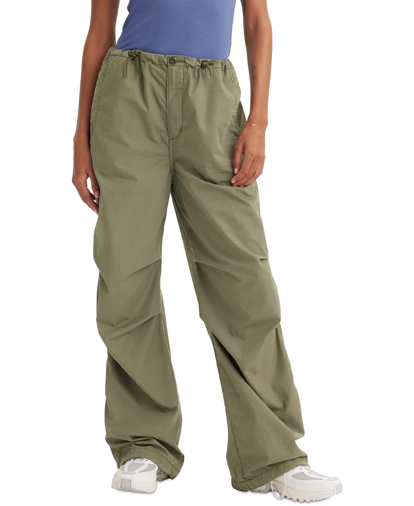 Levi's Women's Solid Drawstring-Waist Cotton Parachute Pants