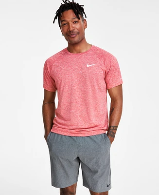 Nike Men's Hydroguard Dri-fit Stretch Upf 40+ Heather Rash Guard