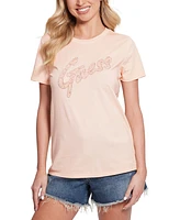 Guess Women's Cotton Lace-Logo Short-Sleeve Easy T-Shirt