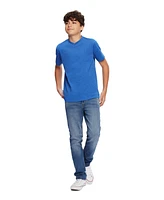 Tommy Hilfiger Big Boys' Solid Embroidered Logo V-Neck Tee
