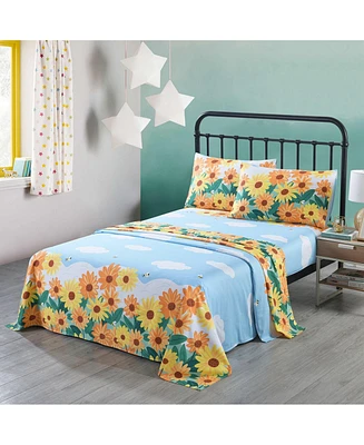 MarCielo 100% Girls Cotton Kids Bed Sheet Set -Twin