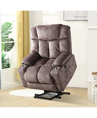 Simplie Fun Power Lift Recliner Chair For Elderly, 3 Positions Reclining Chairs With 2 Cup Holders