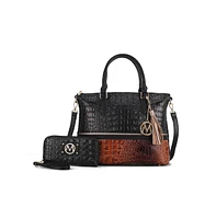 Mkf Collection Autumn Crocodile Skin Tote Bag with Wallet by Mia k.