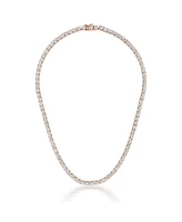 Genevive Sterling Silver Clear Cubic Zirconia 4MM Tennis Necklace