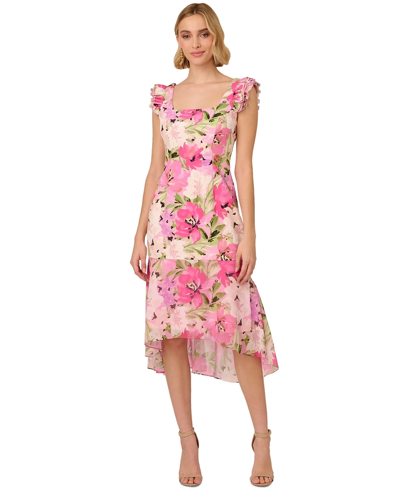 Adrianna Papell Women's Floral-Print High-Low Midi Dress