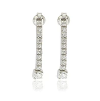 Suzy Levian New York Suzy Levian Sterling Silver Cubic Zirconia Grandeur Line Dangle Earrings