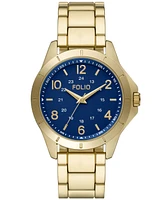 Folio Men's Three Hand Gold-Tone Alloy Watch 42mm - Gold