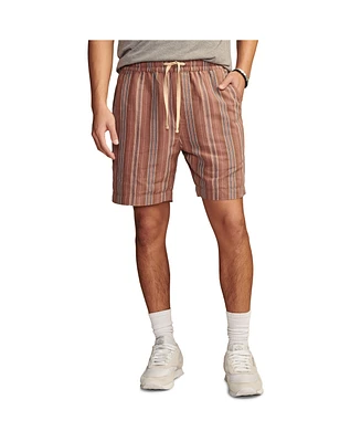 Lucky Brand Men's 7" Striped Linen Pull-On Shorts