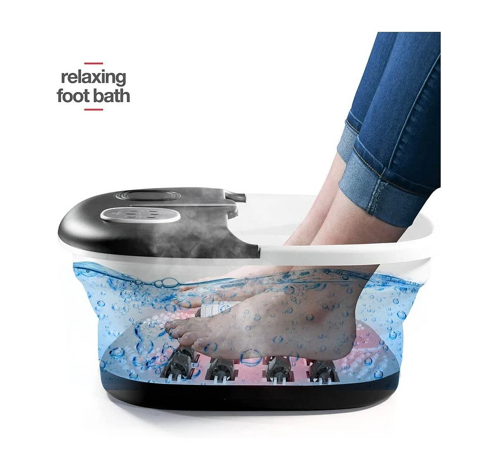 Foot Spa with Heat and Massage and Jets Includes A Remote Control A Pumice Stone Collapsible Massager with Bubbles and Vibration